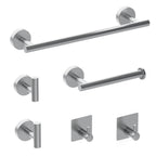 Towel Rail Bathroom Hardware Set 6-Piece Brushed Nickel