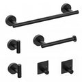Towel Rail Bathroom Hardware Set 6-Piece Black Bathroom Accessories Set 40CM
