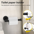 Towel Rail Bathroom Hardware Set 6-Piece Black Bathroom Accessories Set 40CM