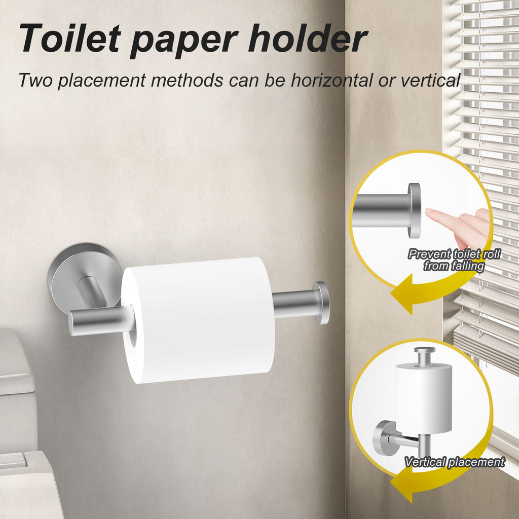 Towel Rail Bathroom Hardware Set 6-Piece Brushed Nickel