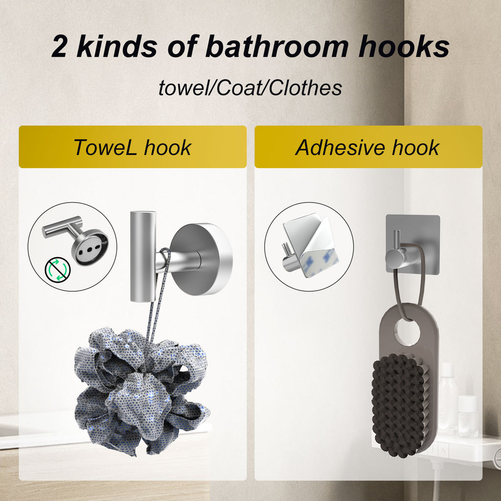 Towel Rail Bathroom Hardware Set 6-Piece Brushed Nickel