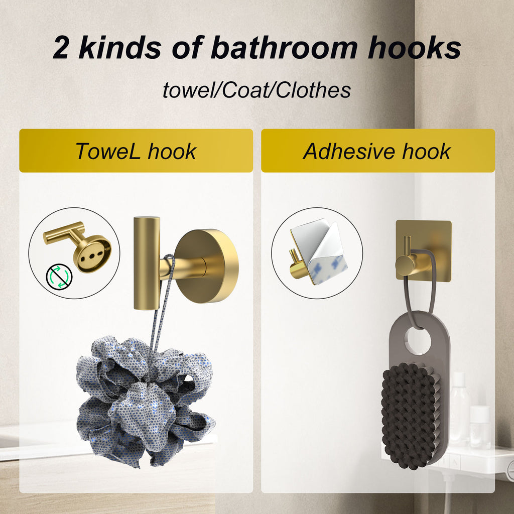Gold Bathroom Accessories Set 6-Piece Towel Rail Bathroom Hardware Set 40CM