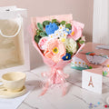 Crochet Flower Bouquet Pink, Elegant Floral Gift for Her